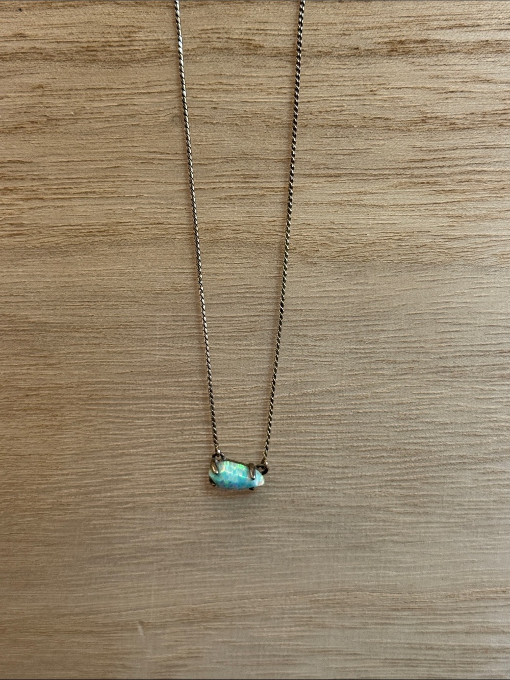 Kendra Scott Gold Chain Necklace with Turquoise Blue Opalite Stone